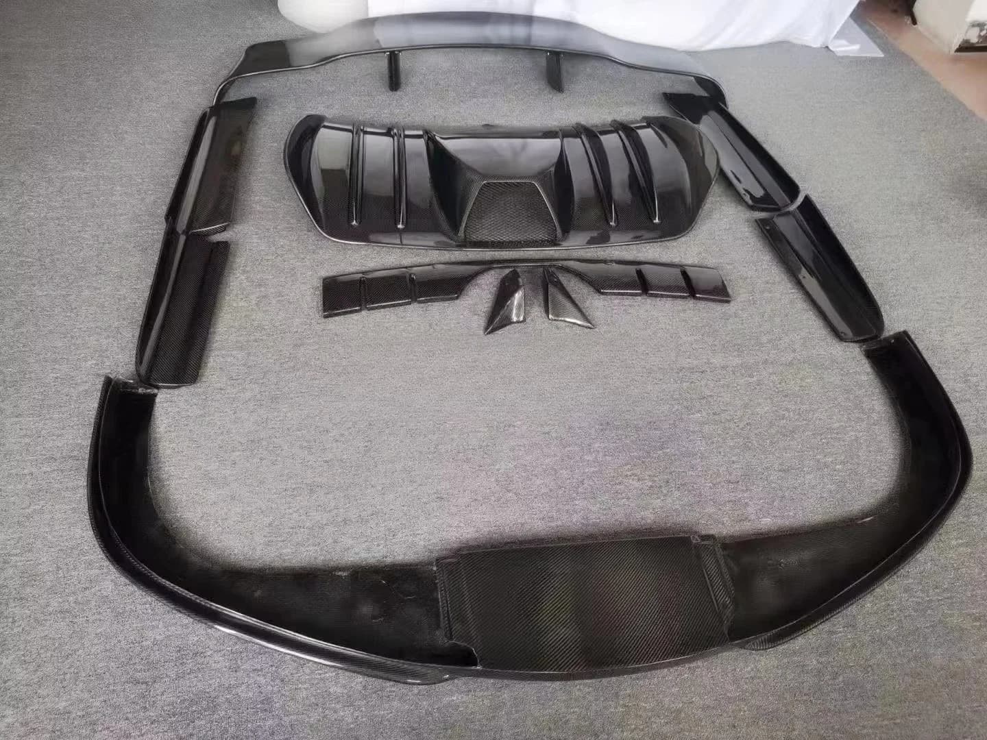 HM Style High-quality Carbon Fiber Front Lip and Rear Diffuser Side Skirts Spoiler Body Kit for F430！
