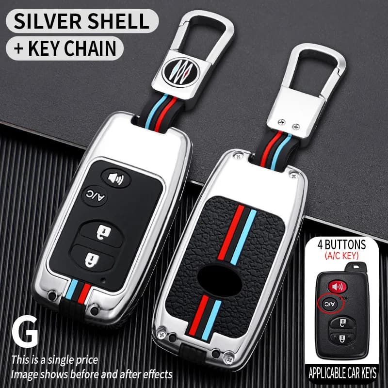 2 3 Buttons Zinc Alloy +Silicone Full Cover Car Key Case for Toyota Prius 30 Alpha Aqua Land Cruiser Auris for Lexus LC 200