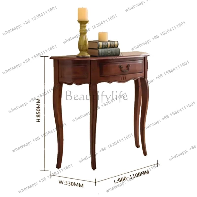 YJ American Design Console Table With Storage Luxury Premium Mid Century Console Table Curved Premium Yan Sehpa Salon Furniture