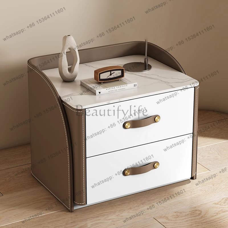 Luxury Trendy Italian Nightstands With Drawers Modern Unique Glam Bedside Table Space Saving Mesita De Noche Bedroom Furniture