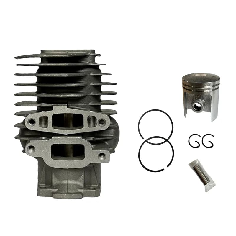 Cylinder Kit for 041AV Chainsaw Comprising 44MM Aluminum Cylinder Valve Valve Parts and Dual Set of Rubber Rings