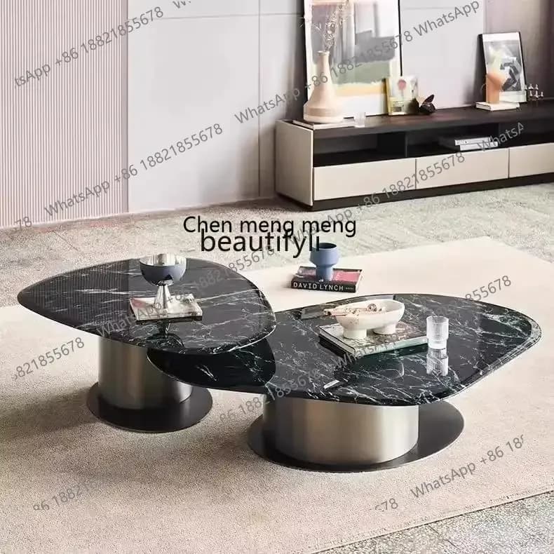 M178 QMarble living room coffee table new minimalist light luxury designer special-shaped luxury stone tea table