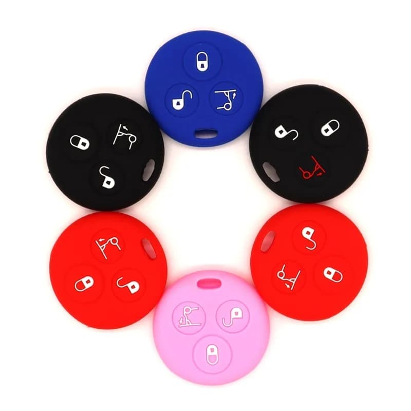 For Mercedes-Benz Smart Multi-color Silicone Key Case Fortwo Smart Elf Car Key Protective Soft Cover Six colors