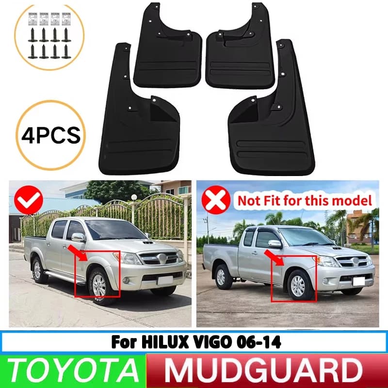 For Toyota 2005-2014 Hilux Vigo 09 1 Car Tire Fender Splash Guard Front and Rear Wheel Fender Auto Parts 4Pcs
