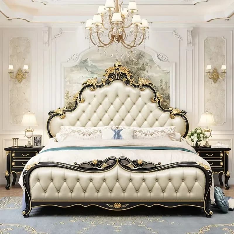 Headboard Comforter Double Bed Luxury Organizer Living Room Twin Double Bed Full Size Monster Letto Matrimoniale Home Furniture