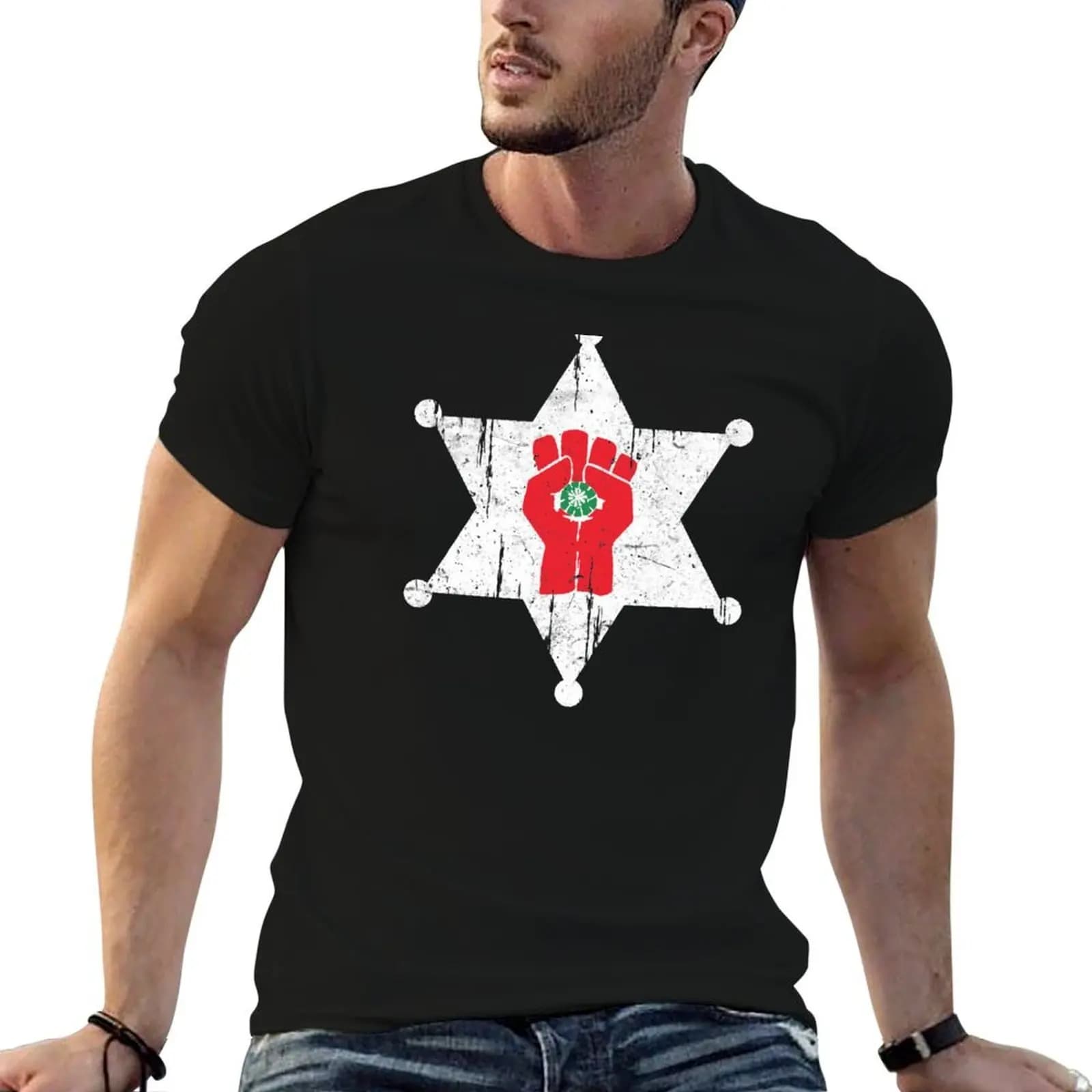 Gonzo Sheriff Hunter S Thompson T-Shirt summer 2026 quick drying mens t shirts top quality