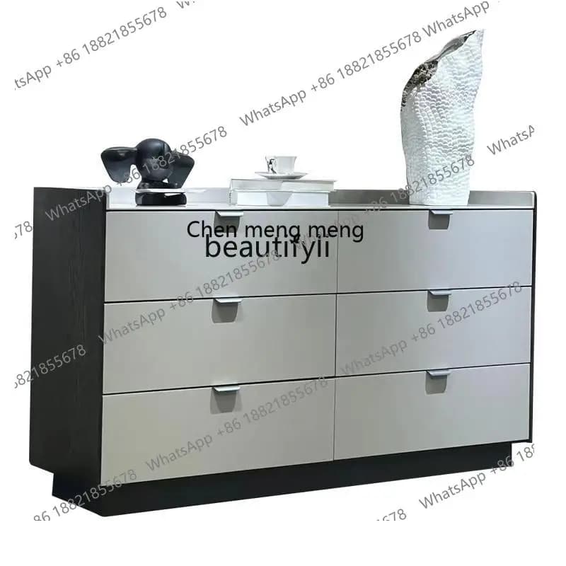Italian minimalist side cabinet rock slab surface paint five or six chest cabinet storage locker