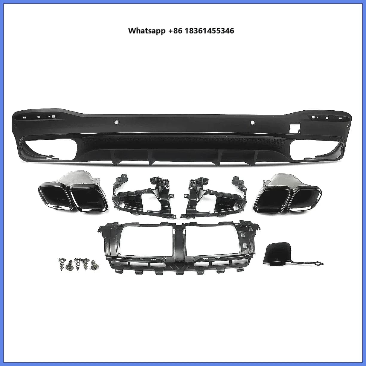 For  X167 2019-2023, GLS450 GLS580, with Exhaust Tailpipe Tips Rear Diffuser Bumper Lip