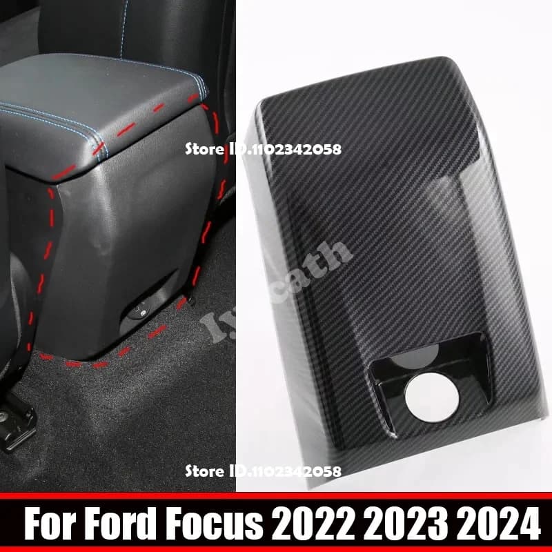 For Ford Focus Hatchback Sedan 2022 2023 2024 ABS Car Carbon Fiber Rear Air Condition Vent Outlet Frame Anti-Kick Panel Cover