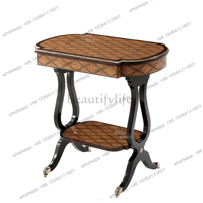 Neoclassical special-shaped corner table, mahogany court storage, small corner table