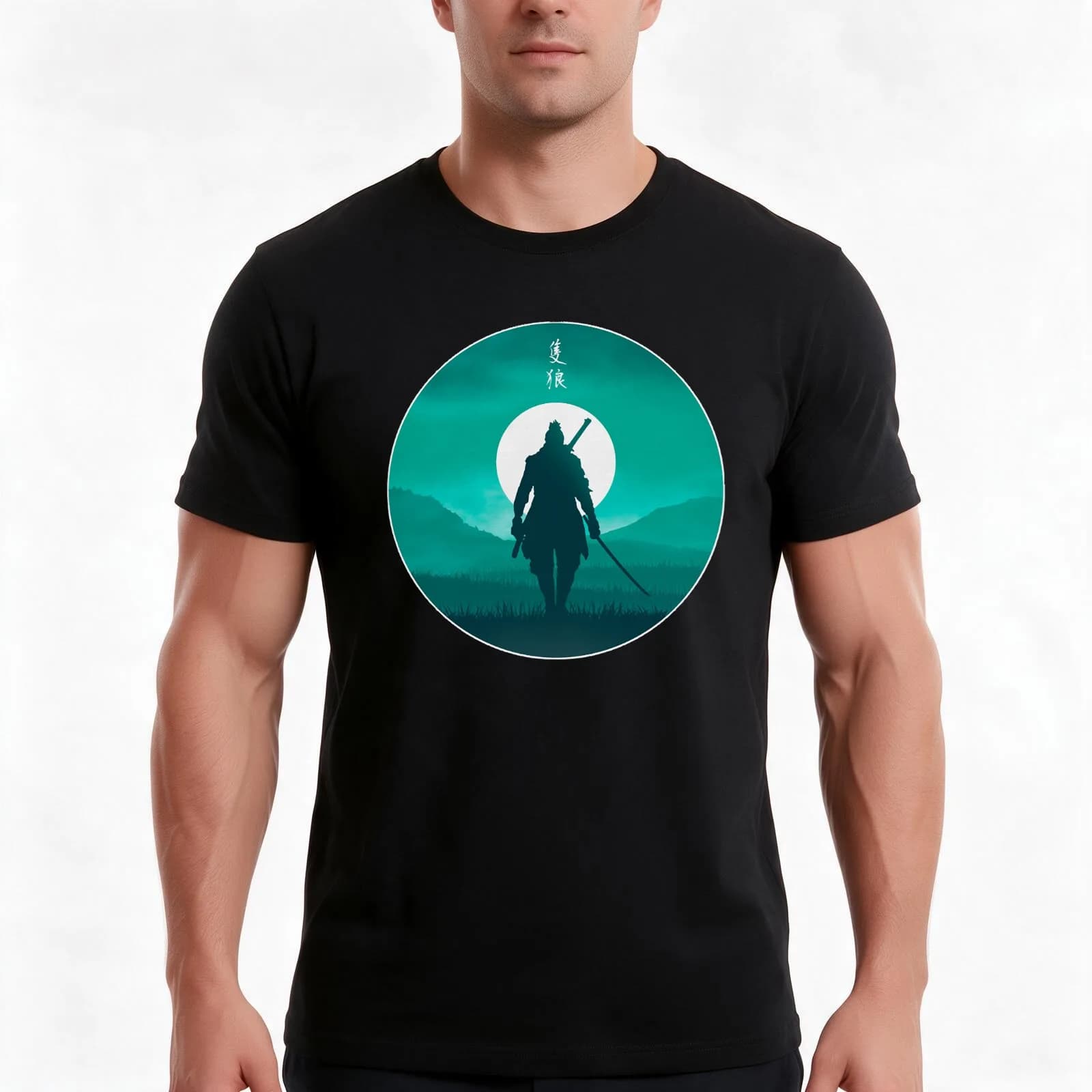 Wolf the Shinobi v2 T-Shirt, Summer Casual Cotton Tee, Oversized Streetwear Tops, Vintage Graphic Print, Loose Fit Short Sleeve