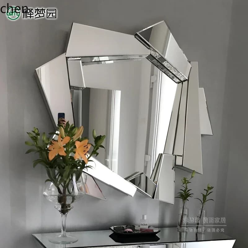 DSA three-dimensional entrance decorative mirror creative wall hanging simple bathroom mirror dressing mirror