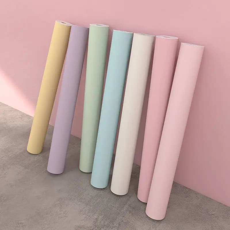 Korea Pink Waterproof Wallpaper Self-adhesive Home Bedroom Dormitory Room Wall Stickers Thickened Paste Table Cabinet Renovation