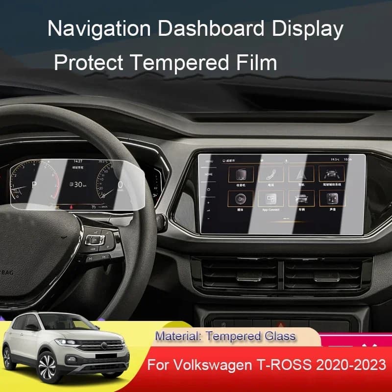 For Volkswagen T-CROSS 2020-2023 Car GPS Navigation Screen Protect Tempered Film Auto Dashboard Display TPU Sticker Accessories
