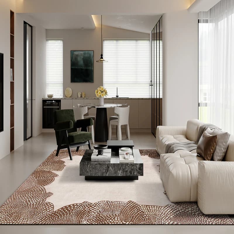 Medieval wool carpet, light luxury high-end living room coffee table villa bedroom bedside blanket