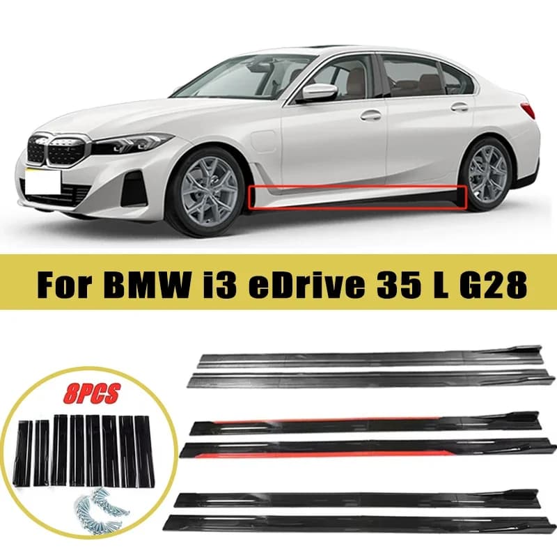Universal 2m/2.2m Car Side Skirt Extension SplitterBumper Racing Side Wing Bumper Lip Side Spoiler For BMW I3 EDrive 35 L G28