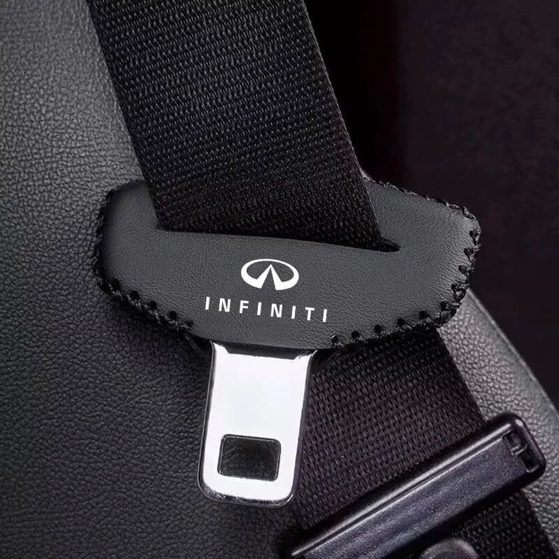 2Pcs Leather Seat Belt Buckle Clip Cover,Anti-Scratch Case For INFINITI FX35 Q50 Q30 ESQ QX50 X60 X70 EX JX35 G35 Auto Accessori