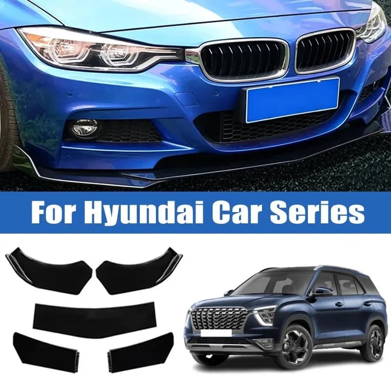 5Pcs Car Front Bumper Separator Bumper Lip Body Kit Duck Lip Separator For Hyundai Elantra Sonata Tucson SantaFe Kona Veloster