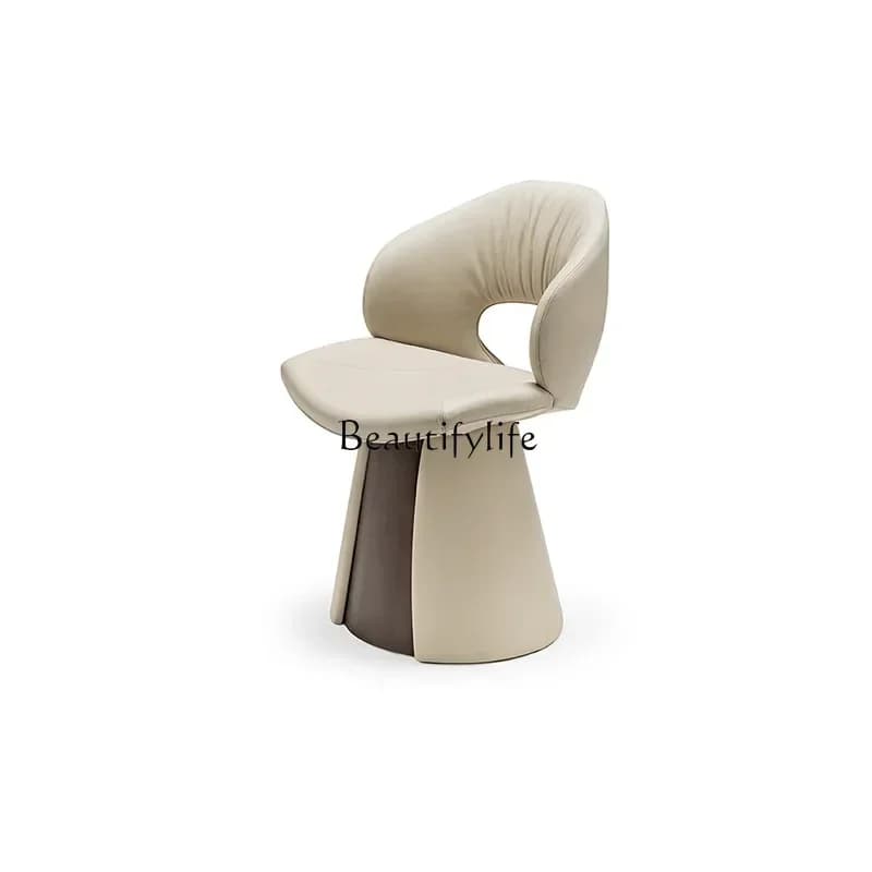 yj57 Italian light luxury dining chair high-end stainless steel high-end creative cone back makeup chair