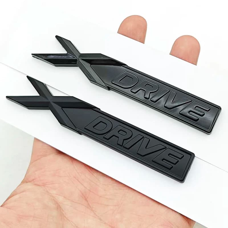 3D ABS Chrome Black Car Letters X DRIVE Logo Emblem Nameplate Car Trunk Badge XDRIVE Sticker Accessories
