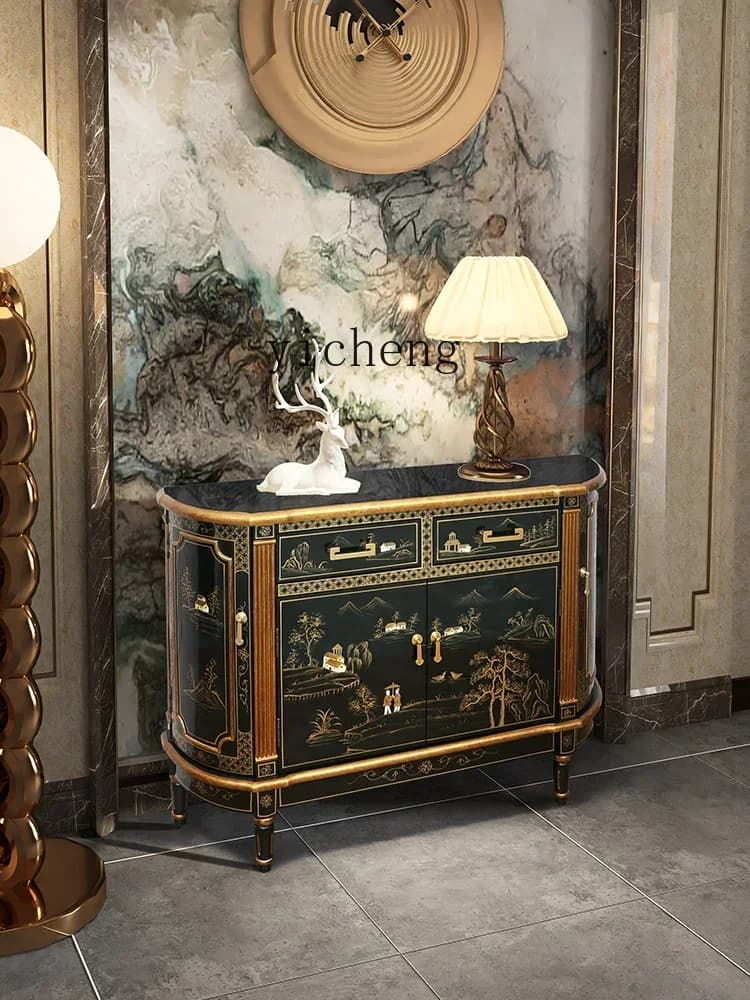i10.9-New Chinese Style Light Luxury Lobby Entrance Cabinet Painted Sideboard Cabinet Home Curio Cabinet