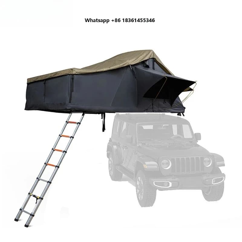 High Quality Customized Waterproof Soft Rooftop Tent With Skylight Side Opening Car Camping
