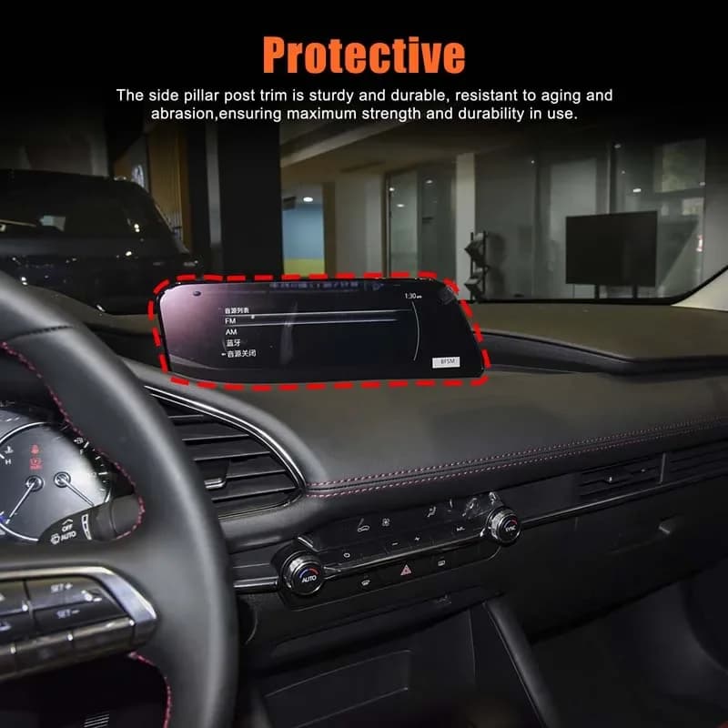 ABS Black For Mazda 3 CX30 2020-2024 Car navigation screen blackout cover decorative sticker car interior protection accessories