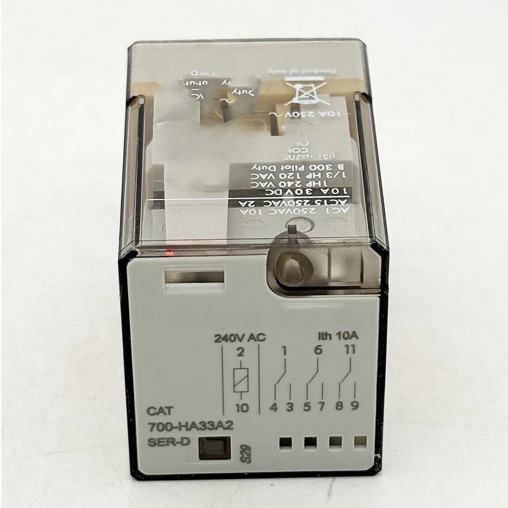For 700-HA33A2 10 Amp 240V Tubular Base Relay 100% New Spot 700HA33A2