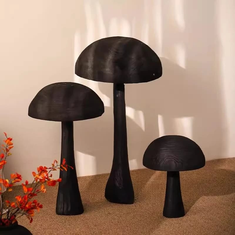 Large Artistic Mushroom Sculpture Wabi Sabi Zen Home Decor Vintage Living Room Decoration Crafts Garden Patio Landscape Ornament