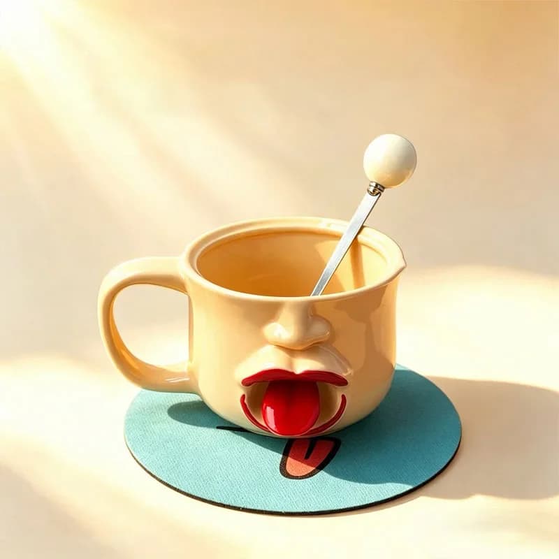 Nordic Ceramics Abstract Human Face Mug Ornaments Living Room Kitchen Dining Table Milk Water Cup Coffee Mug Crafts Decoration
