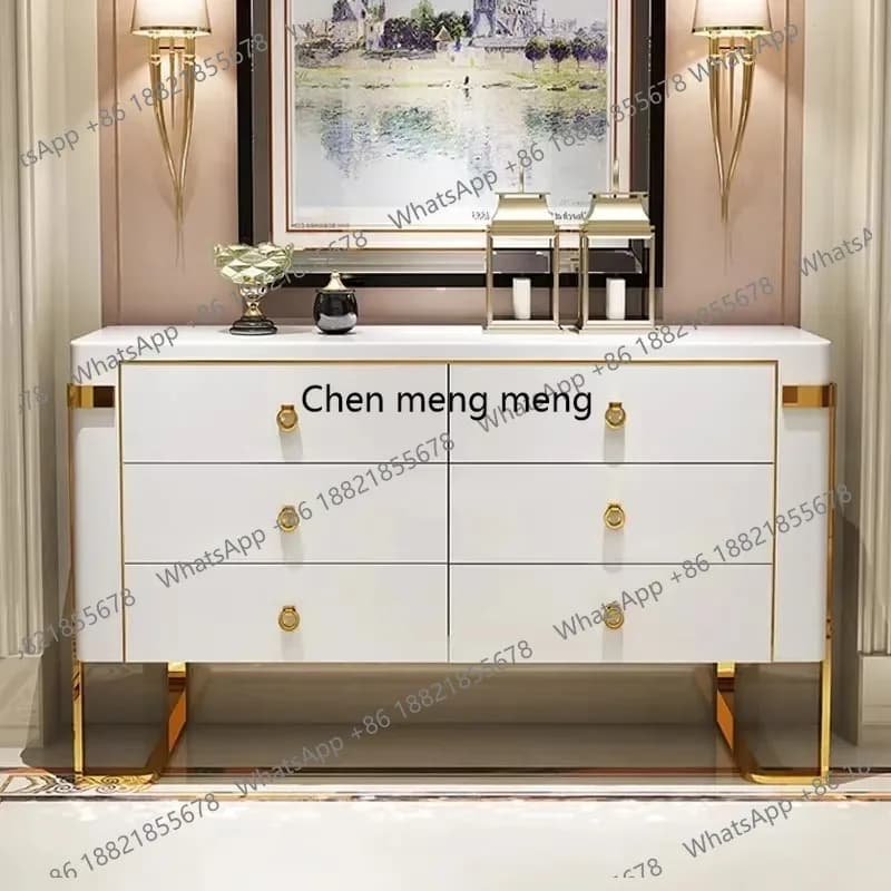 Italian minimalist solid wood six-chest cabinet, bedroom chest cabinet, drawer storage cabinet, locker, modern living room light