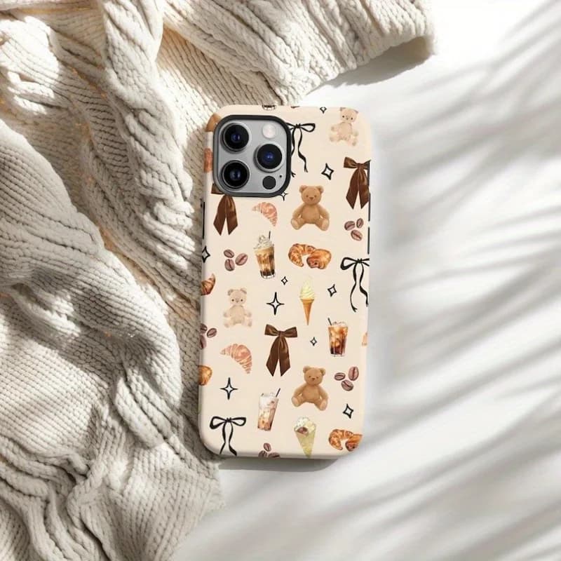 Brown Bear Collage Design Phone Case Suitable for iPhone 17 16 15 14 13 12 11Pro/Max/Plus Anti Shock Double Layer Back Cover