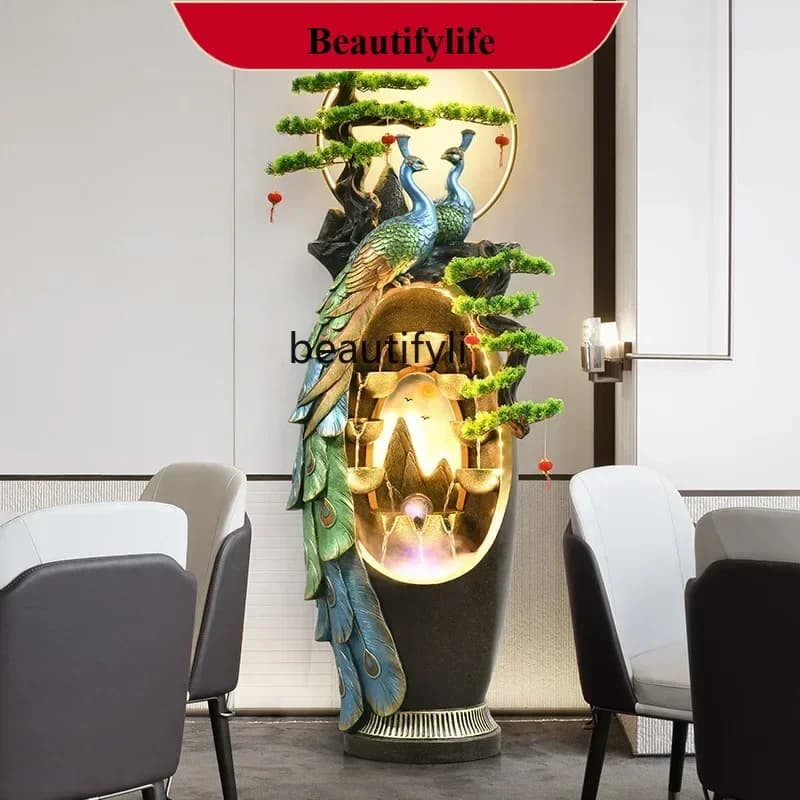 D178 Chinese-style circulating water decoration feng shui wheel floor ornament company housewarming opening gift