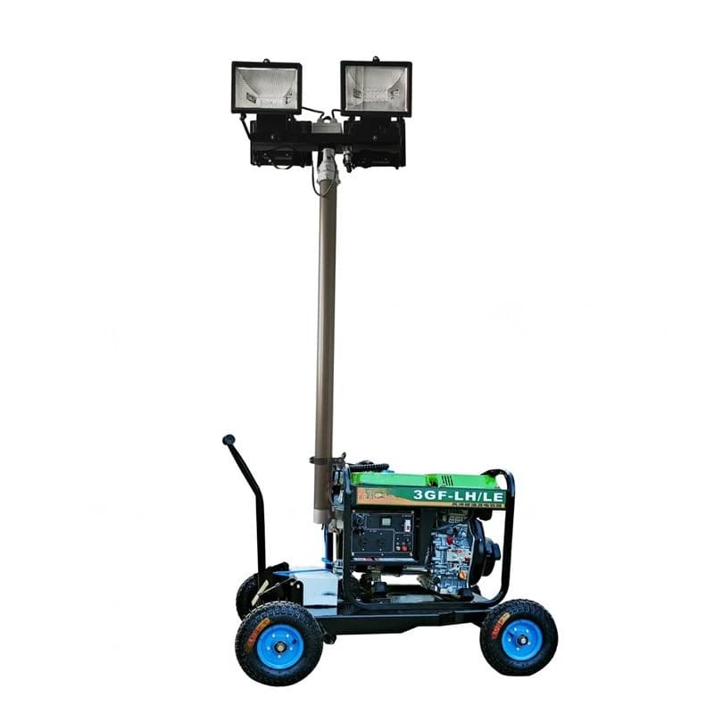 Mobile lighting group Hand lifting mast remote control pneumatic lifting work light Flood control and disaster relief mobile