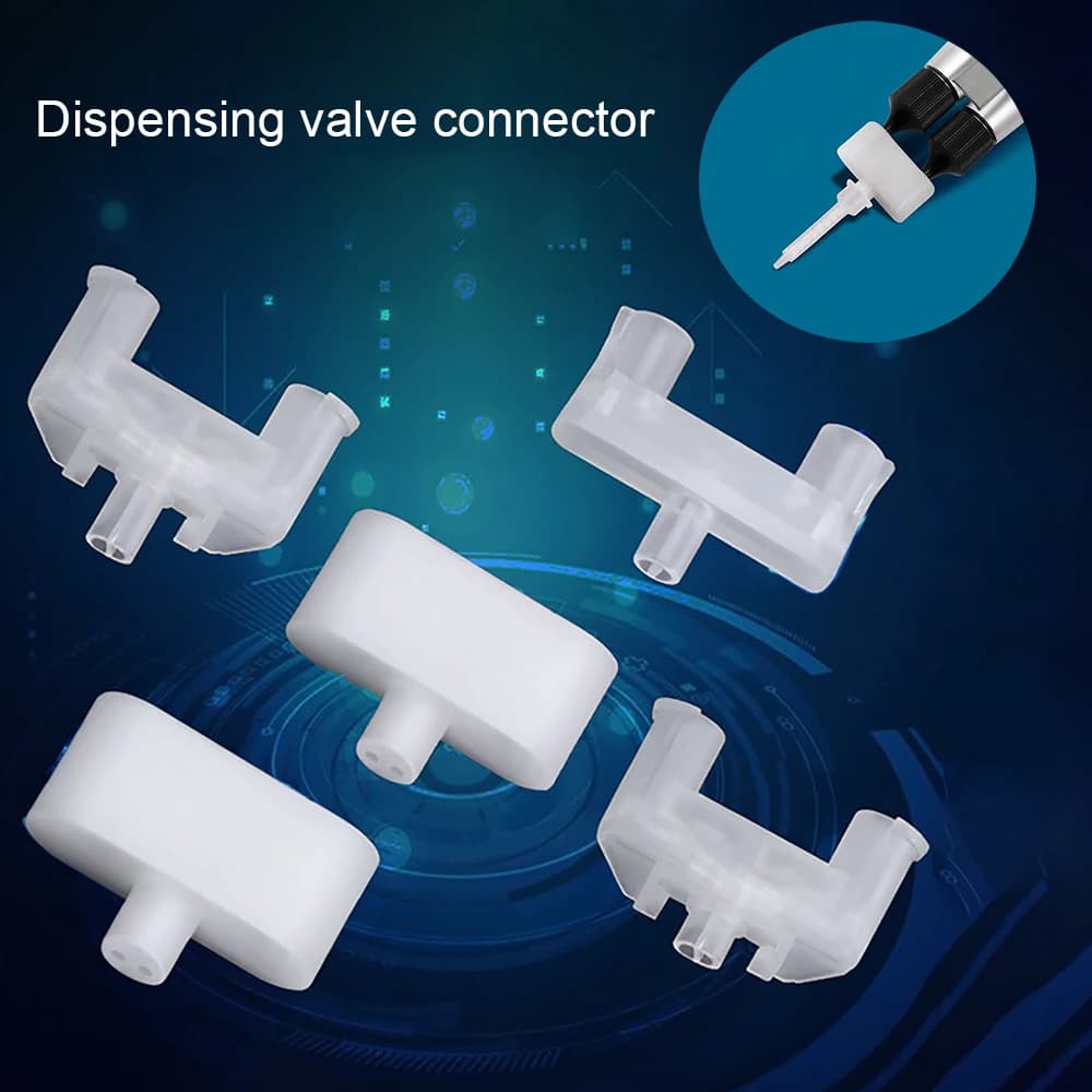 SY Dispenser Valve AB Plastic Mixing Tube Adapte, Dispensing Valve Tee, Double Tee Fluid Dispensing Head Dispensing Accessories