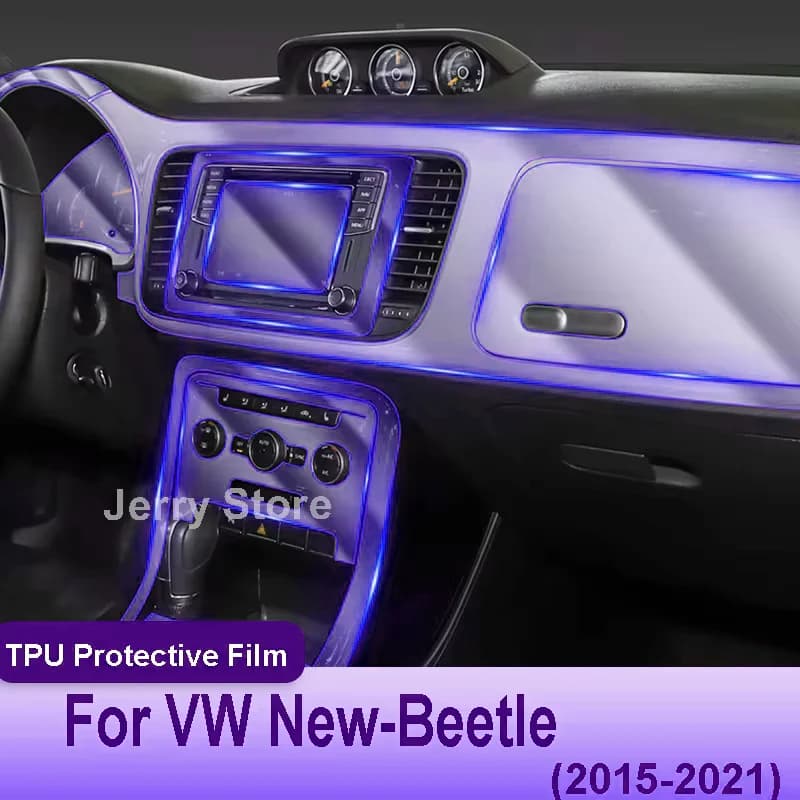 For VW New-Beetle(2015-2021) Car Interior Center Console Transparent TPU Protective Film Anti-scratch Repair Car Stickers