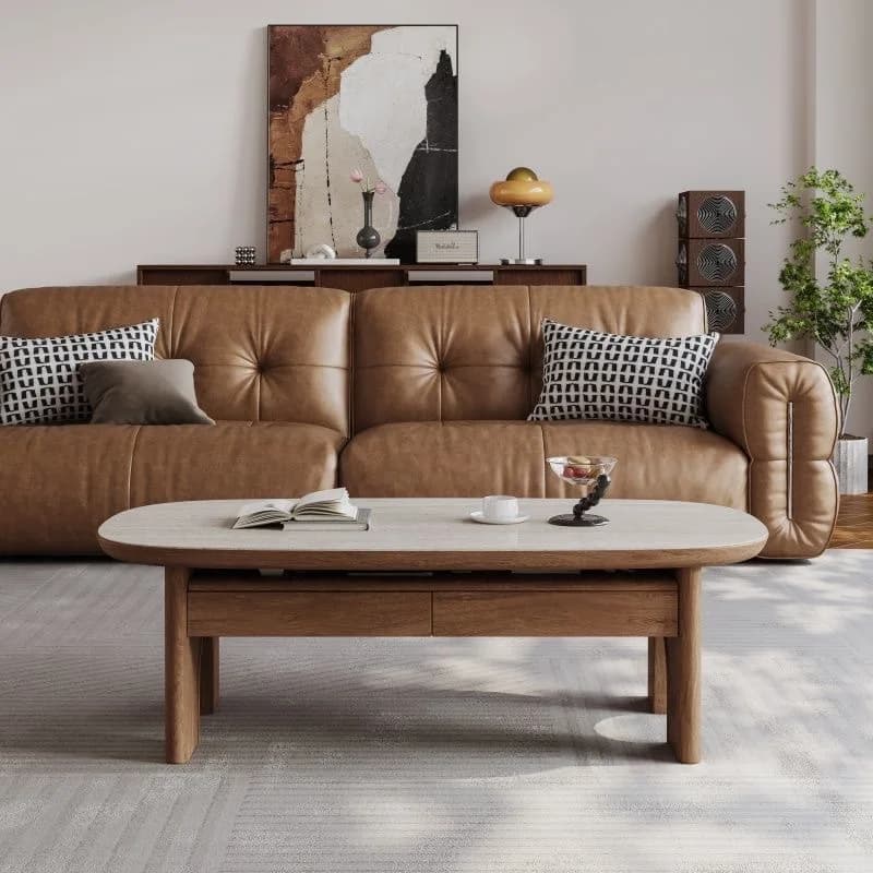 YJQ cave stone coffee table living room home rock slab high-end modern minimalist retro tea table