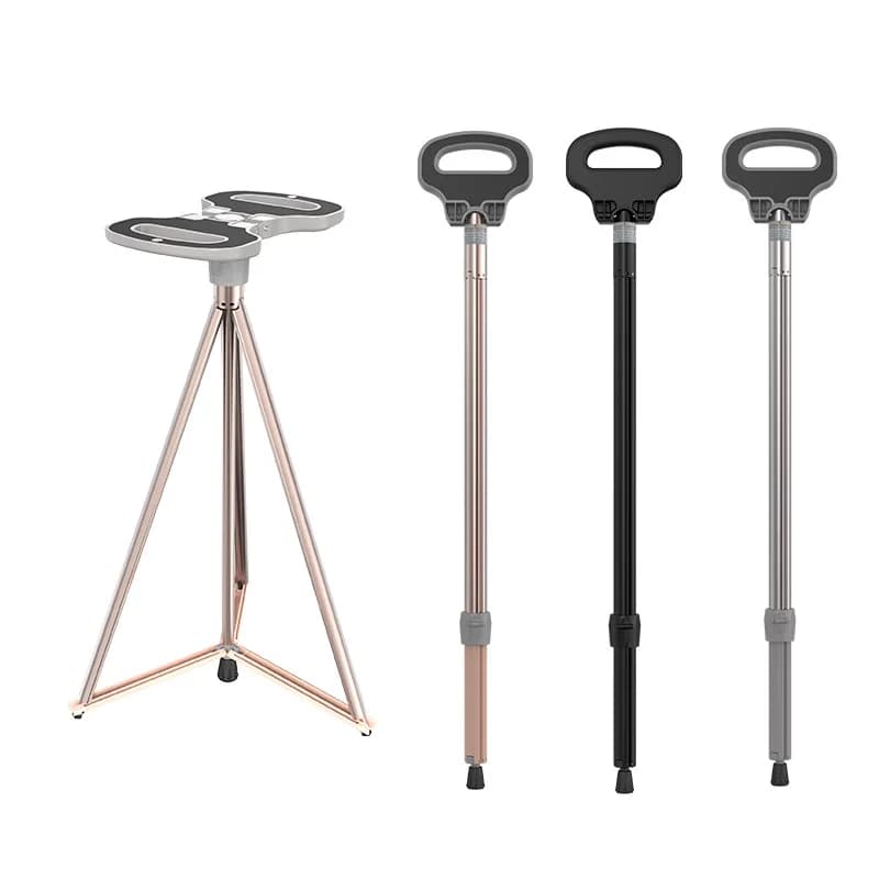Multifunctional hiking poles Cross-border wholesale tourism Outdoor canes Hiking non-slip folding multifunctional crutches