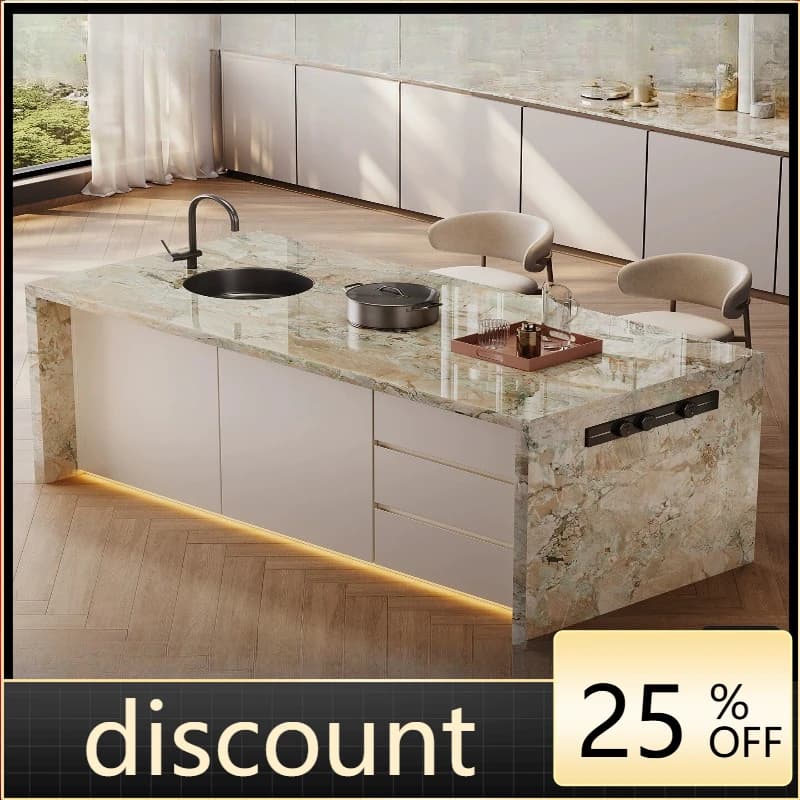 LH Slate Island Dining Table Integrated Kitchen Operating Table Multifunctional with Sink