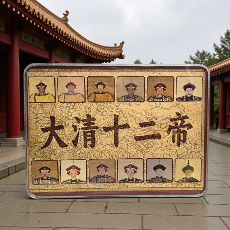 Bronze coins of twelve emperors of the Qing Dynasty, die-cast and stamped, Chinese-style housewarming gift for elders, pure