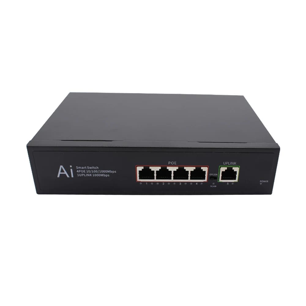 PoE IP Ethernet Switch 4 PoE Ports 1 Uplink Port 10/100/1000Mbps IEEE802.3af/at DC52V65W NUFIBER NF-PSE5104G