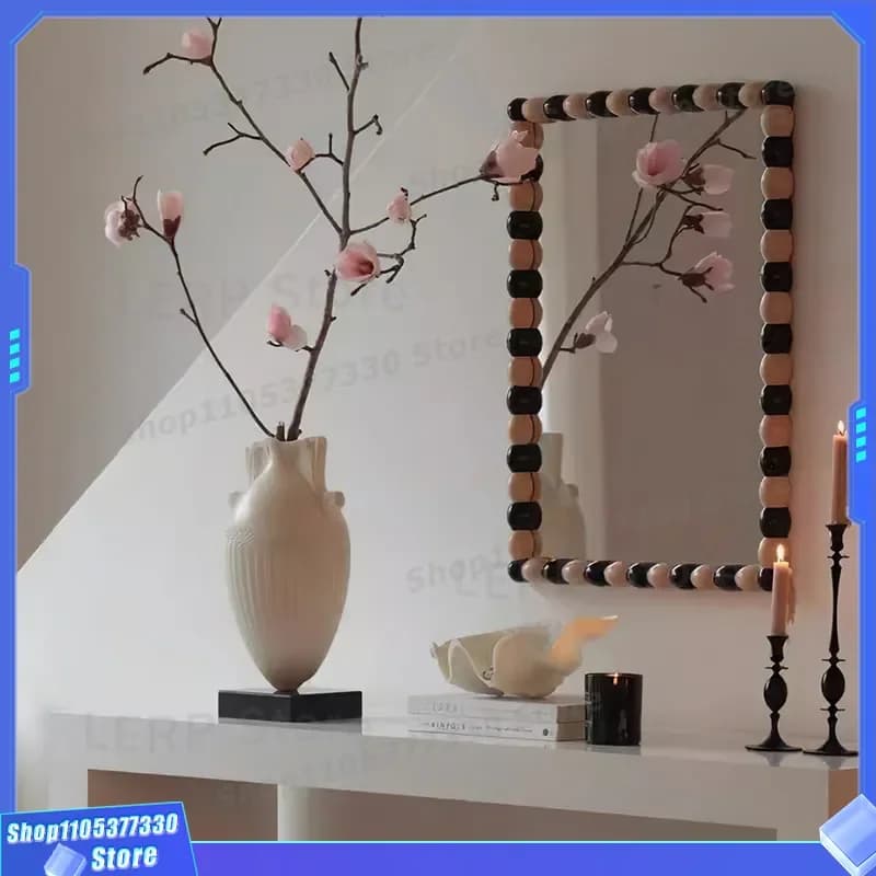Wabi Sa Medieval Style Imitation Jade Flower Vase High End Art Ornament For Living Room Entrance TV Cabinet Model House Sales