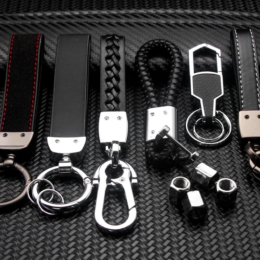 1PC Car Metal Key Chain Keyrings Braided Rope Key Cover Sticker For Passat Golf Jetta Polo Tiguan Touran Beetle Key Chain