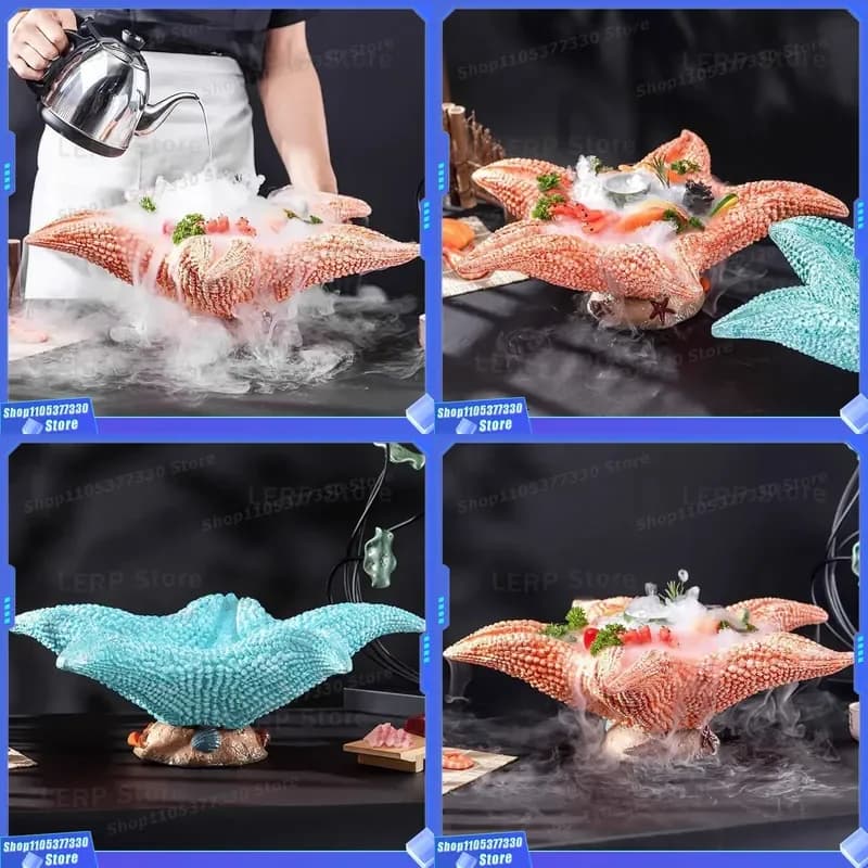 Large Ice Plate For Seafood Sashimi Salmon Serving Dish High End Artistic Concept Raw Fish Platter Tableware Special Design