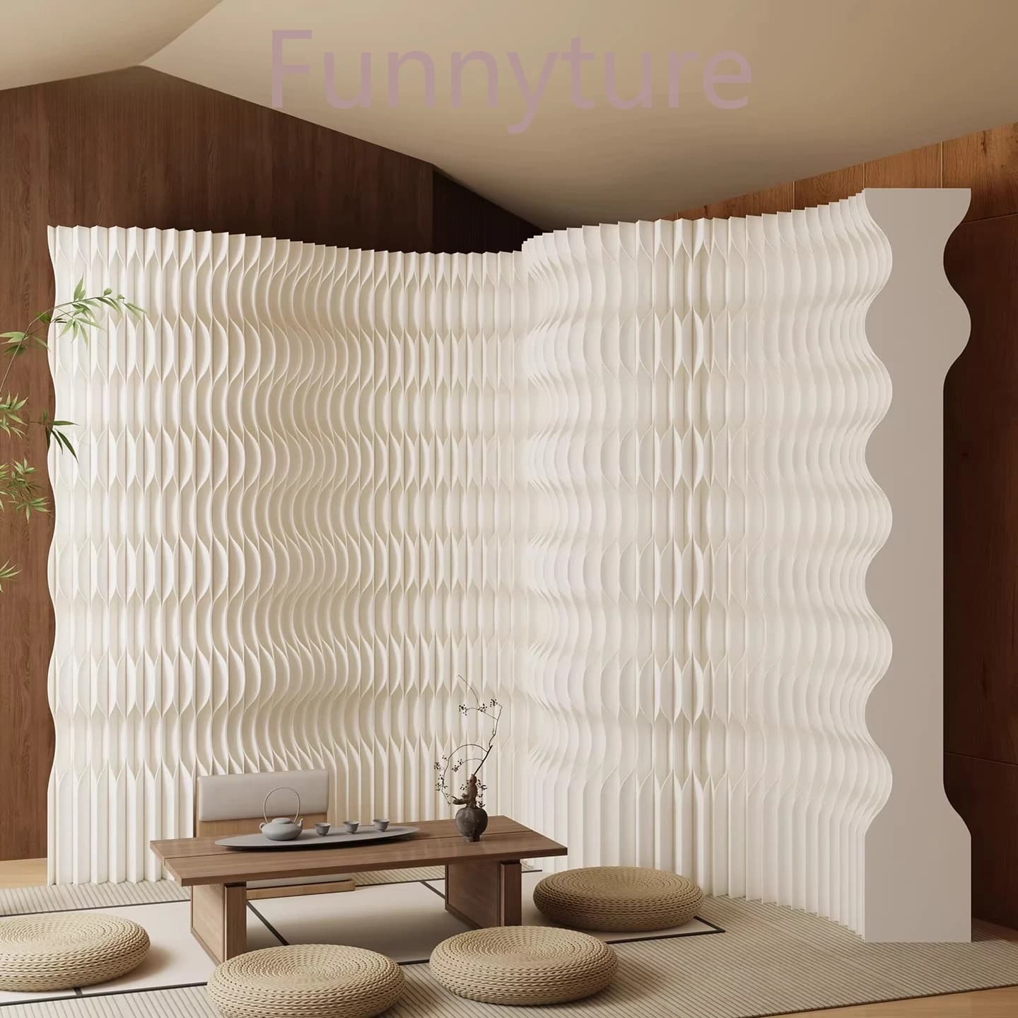 folding Paper screen partition false wall room partition artifact office bedroom clothing store mobile background room divider