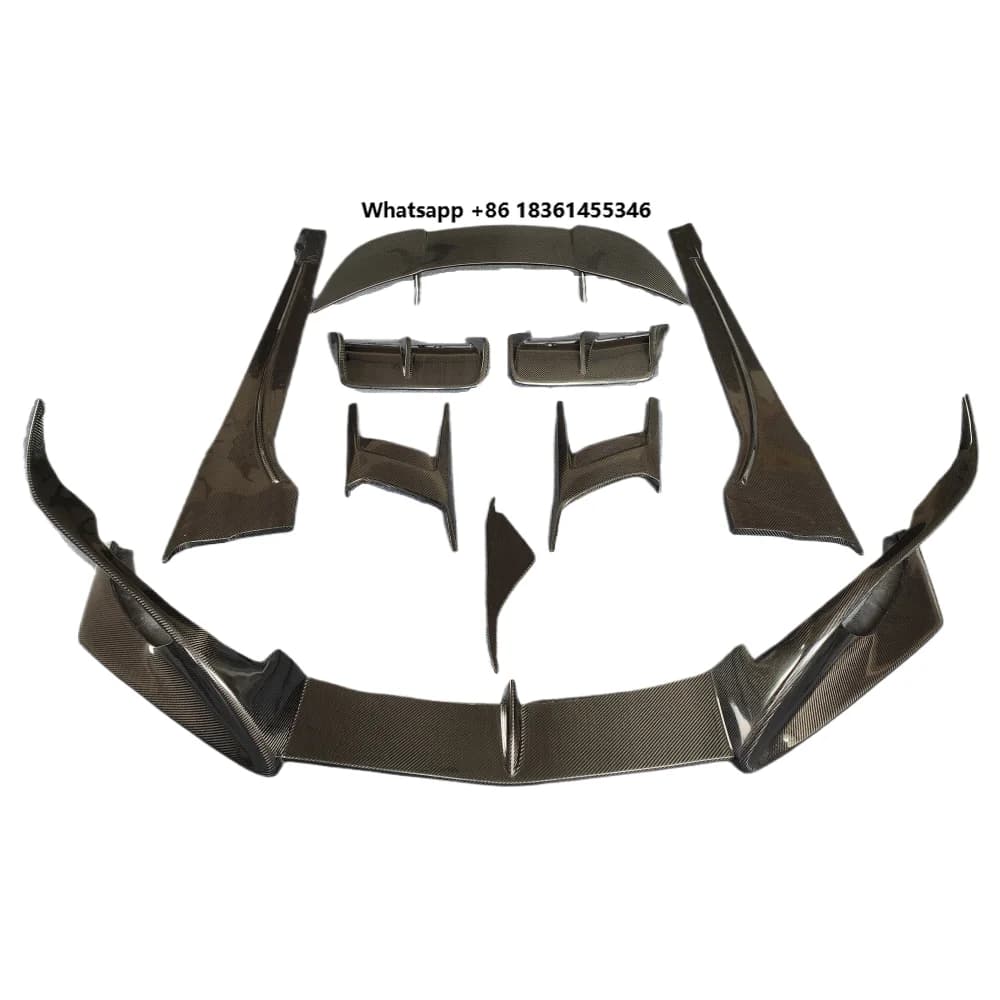 TC Style High-quality Carbon Fiber Front Bumper Lip Side Skirts Rear Diffuser Spoiler for I8 Body Kit