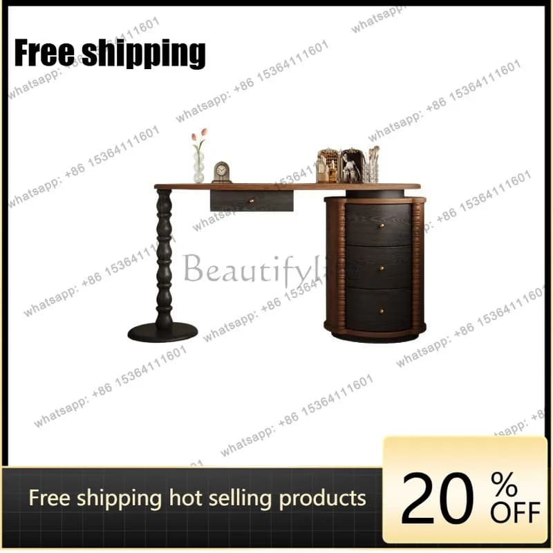 Factory Direct Sales Solid Wood Dresser Bucket Cabinet Integrated French Retro Medieval Storage Cabinet