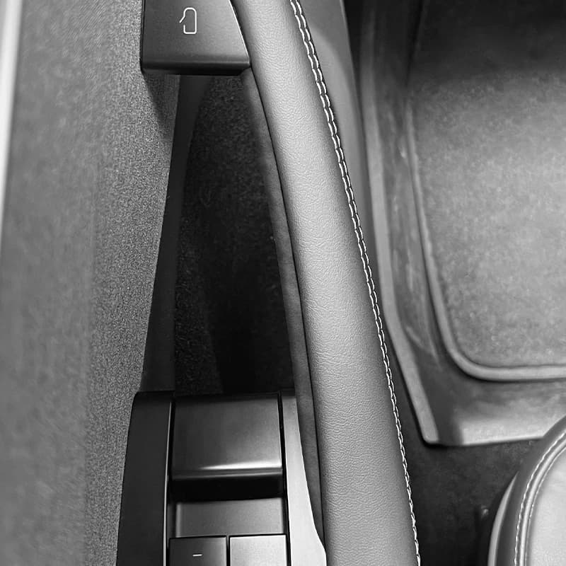 For Tesla Model Y Juniper / Model 3 Door Inner Handle Trim Frame Decorative Sticker Made of Alcantara Car Interior Accessories