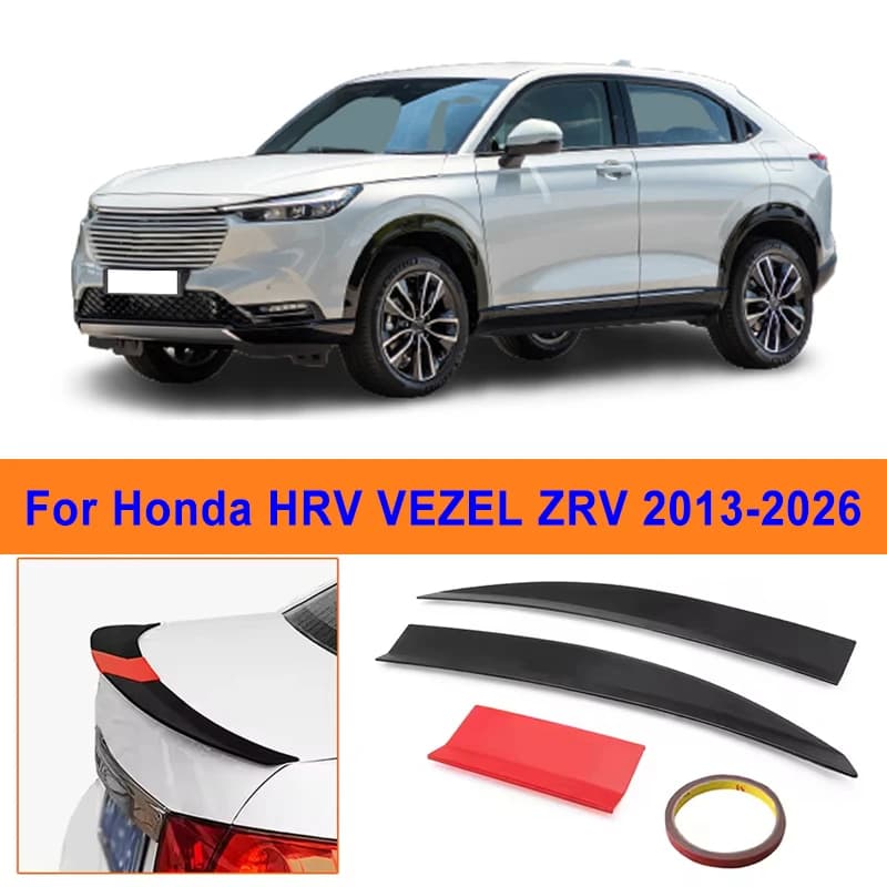 For Honda HRV VEZEL ZRV 2013-2026 3-Section ABS Rear Trunk Spoiler 115-125cm Adjustable Sports Decor Top Wing Car Exterior Parts