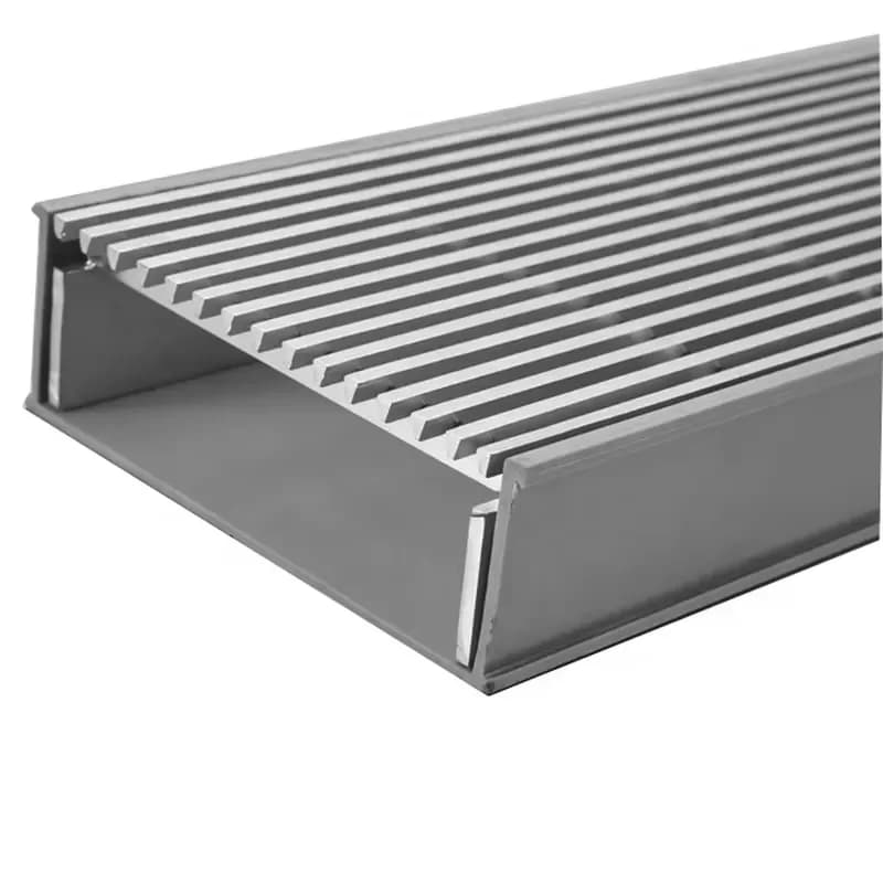 for Modern Hotel Outdoor PVC Drain Floor Cover with Stainless Steel Cover Anti-Corrosion Custom Shower Drain Strip
